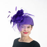Feather Flower Cap Hats