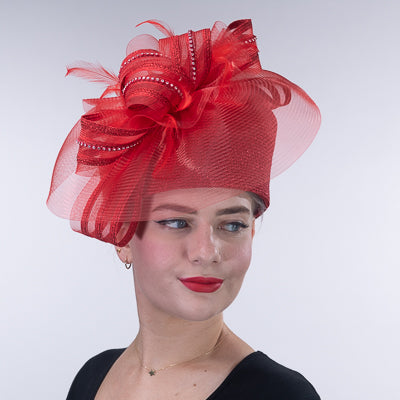 Metallic Pillox - Crinoline Trim Hats