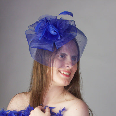 Royal Bow Adorned Crinoline Comb Fascinator